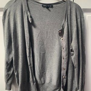 Gray Sweater with Cute Buttons